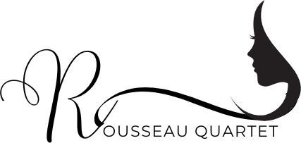 Simple Hand Drawn Woman Flower and Crystal Rousseau Quartet Logo